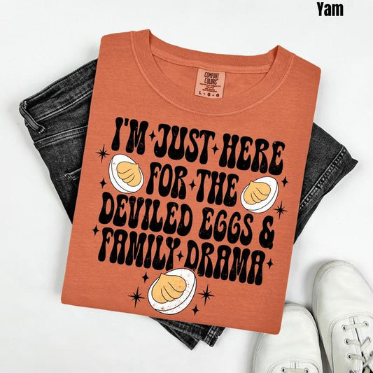 Deviled Eggs & Drama Comfort Colors T-Shirt 'NLB'