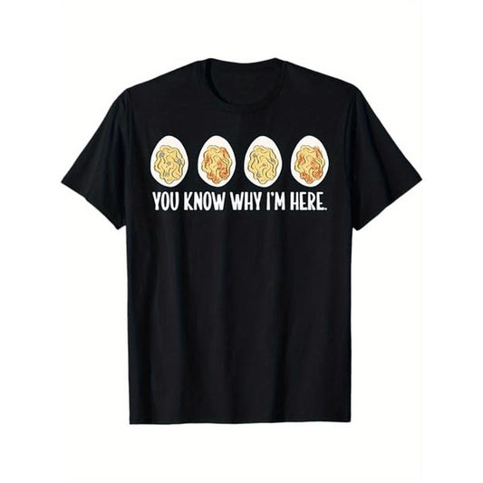 Deviled Eggs You Know Why I'm Here Thanksgiving Dinner Fall T-Shirt Halloween Thanksgiving Christmas Gifts for Men Women Friends Family, S-XXXL, Black Made in USA