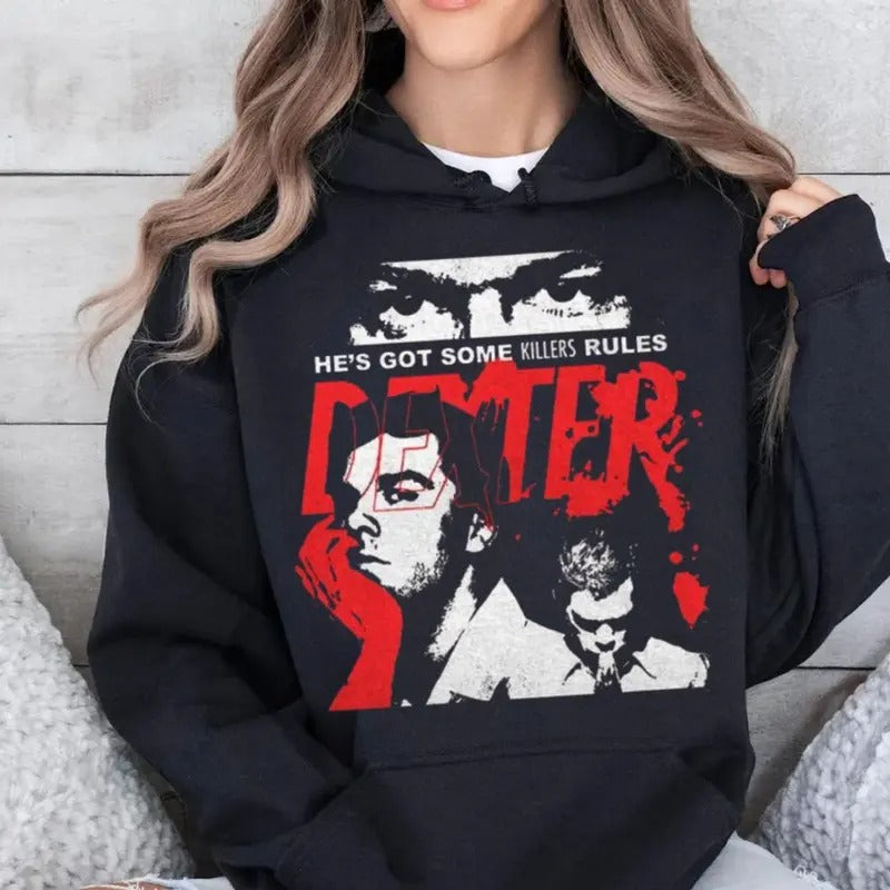 Dexter He Is Got Some Rules Shirt, Dexter Morgan Shirt, Unisex Shirt, Hoodie, Sweatshirt, Rock Style Bootleg Tee, Unisex Sweater Pullover Tee