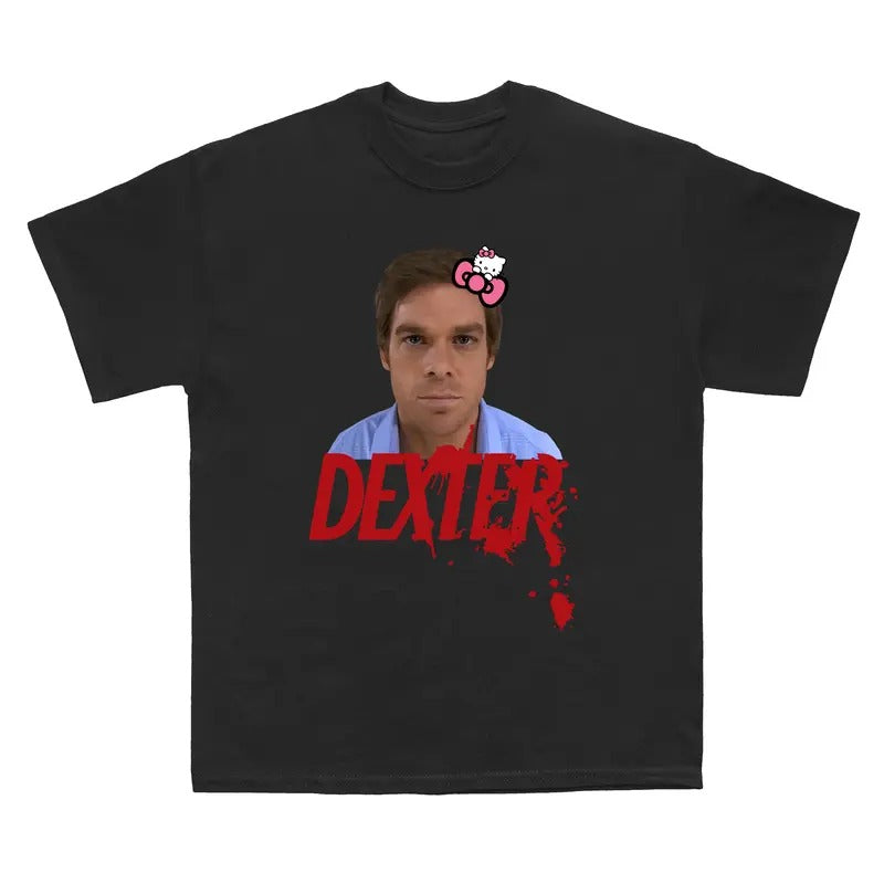 Dexter Morgan Shirt, Dexter Kitty Meme T-Shirt, Dexter Morgan Gift For Movies Lovers Casual Clothing Fabric Menswear Top Fleece