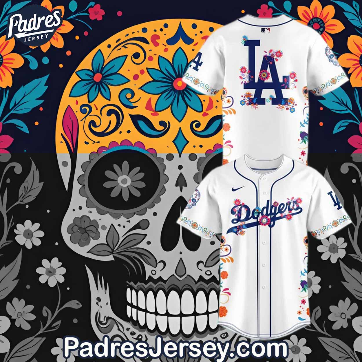 Dia de los Muertos Los Angeles Boutique Baseball Jersey - Padres Jersey Oasis: Elevate Your Baseball Style Game