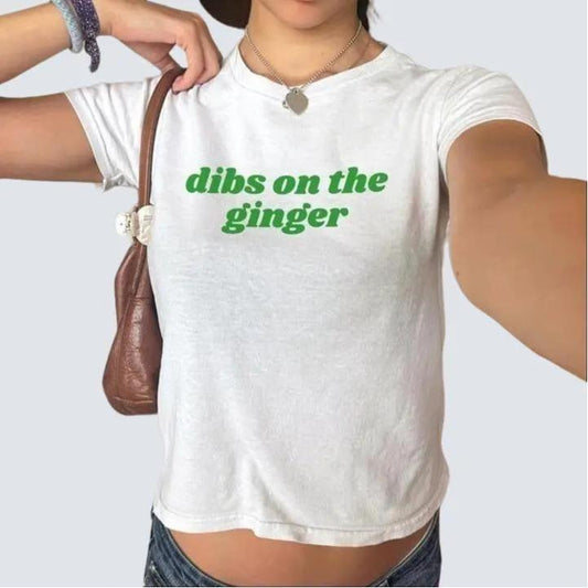 Dibs On The Ginger Baby Tee Funny St Patricks Day Shirt Y2K Lucky Shirt Women T Shirt Gifts For Her St Paddys Day Shirt Lucky Irish TShirt