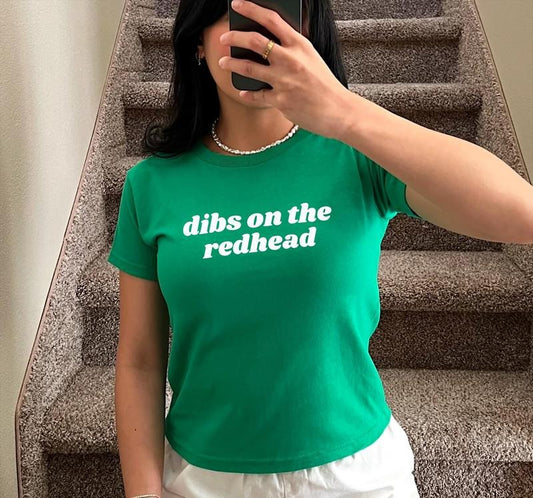 Dibs On The Redhead Baby Tee, Funny St Patrick's Day Shirt, Shamrock Lucky Baby Tee, Irish Baby Tee, St Patrick's Day Baby Tee, Day Drinking Shirt