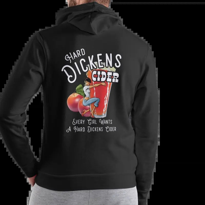 Dickens Cider Hard Cider Hoodie, Black, Unisex Man Menswear