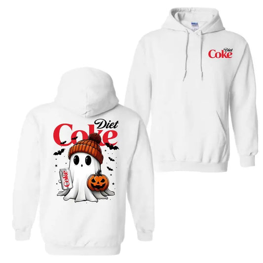 Diet Coke Ghost Cute Pumpkin Halloween 2 Sided Hoodie T-Shirt, For Men And Women, Halloween Trendy Shirt