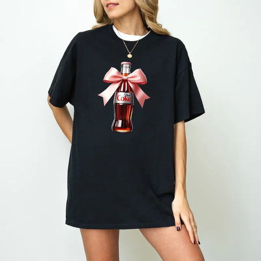 Diet Coke Pink Bow Tshirt, Diet Coca Cola Shirt Diet Coke Lover, Trendy T-shirt Diet Coke Fan, Gift for Diet Coke Drinker, Gift for Her