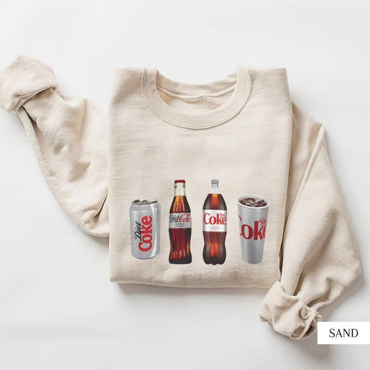 Diet Coke Shirt, Diet Coke Sweatshirt, Diet Coca Cola Crewneck, Gift for Diet Coke Lover, Diet Coke Hoodies, Diet Coke Menswear Sweaters Tops Pullover Bestie Vibe