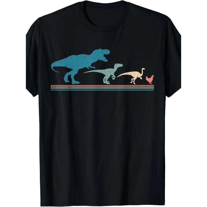 Dinosaur Chicken Evolution Funny Vintage Retro 70S T-Shirt Made in USA Hoodie, Sweatshirt | DripVista.com