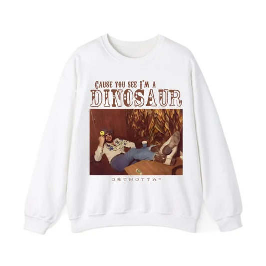 Dinosaur Hank Williams Sweatshirt Cotton Fabric
