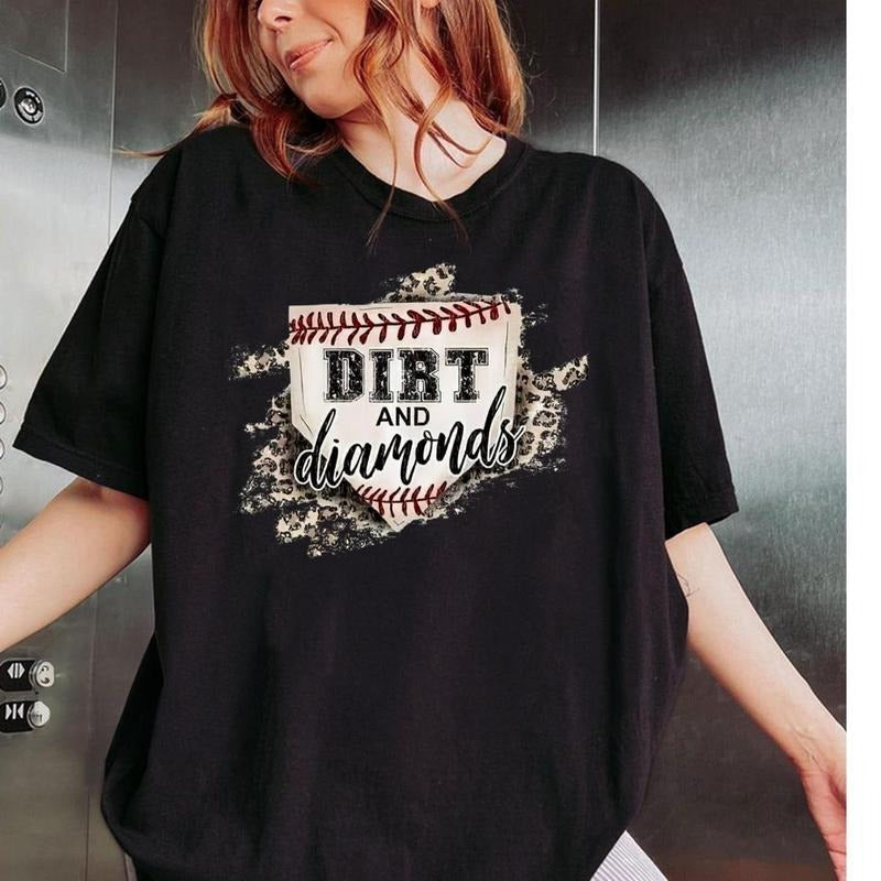 Dirt And Diamonds Shirt, Baseball Mom Leopard Shirt, Baseball Mom Shirt, Love Baseball shirt, Womens Shirt, Baseball Fan Shirt, Baseball Tee