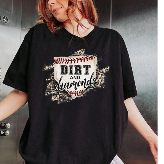 Dirt And Diamonds Shirt, Baseball Mom Leopard Shirt, Baseball Mom Shirt, Love Baseball shirt, Womens Shirt, Baseball Fan Shirt, Baseball Tee