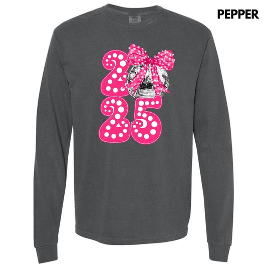 Disco 2025 Hot Pink Long Sleeve Comfort Colors T-Shirt 'NLB'