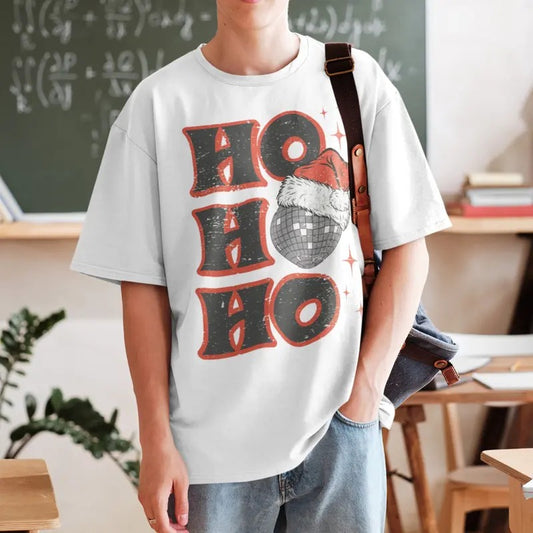 Disco Ball Christmas Tee, Comfort Colors Shirt, Ho T-shirt, Unisex T Shirt Slim-fitting