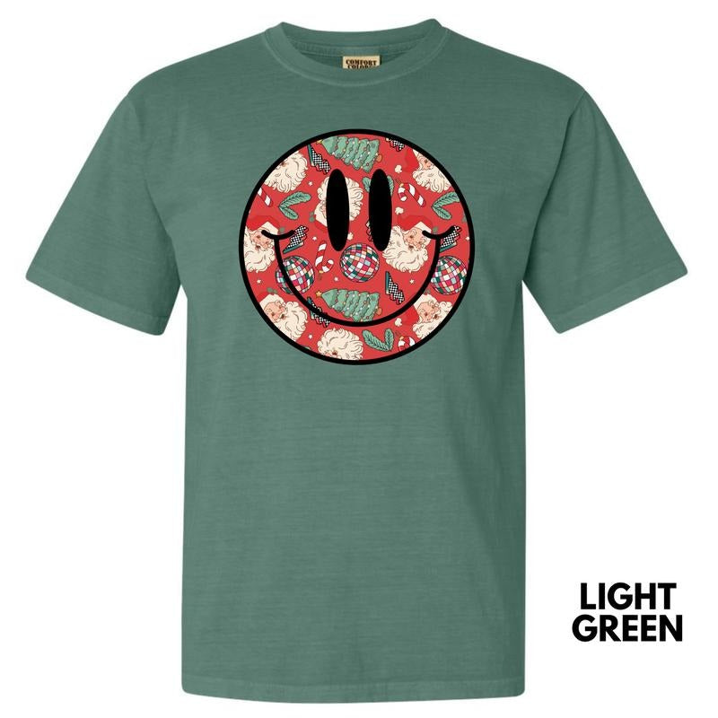 Disco Santa Happy Face Comfort Colors T-Shirt 'NLB'