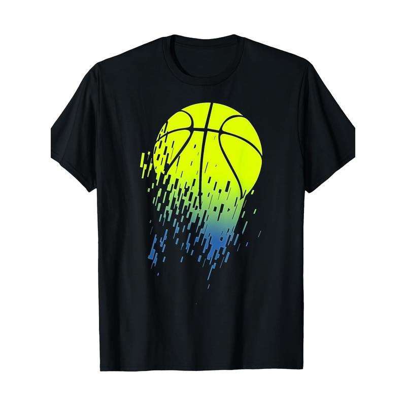 Disintegrating Neon Green Basketball Urban Graphic 220g 100% Cotton T-Shirt made in usa Hoodie, Sweatshirt | DripVista.com