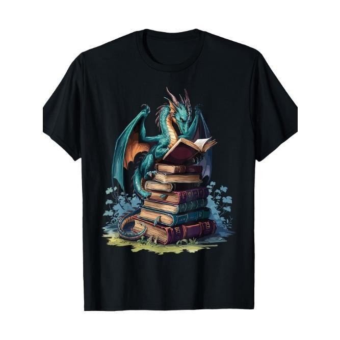 Distressed Dragons And Books Dragons Reading Book Lover T-Shirt Made in USA Hoodie, Sweatshirt | DripVista.com