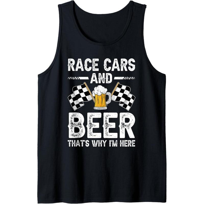 Distressed Race Cars Beer That's Why I'm Here Checkered Flag Tank Top T-Shirts, Hoodie, Sweatshirt | DripVista.com