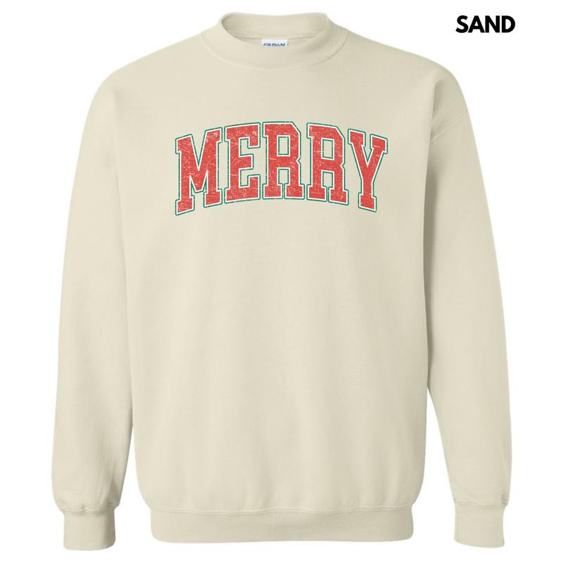Distressed Varsity Merry Sweatshirt 'NLB