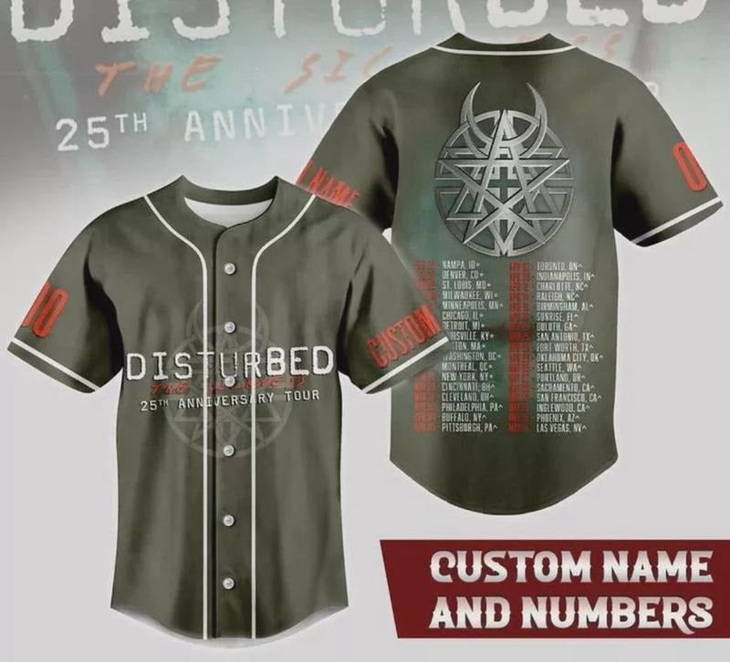 Disturbed 25th Anniversary Tour 2025 Fan Personalized Spiky hair fighters Jersey T-Shirts, Hoodie, Sweatshirt | DripVista.com