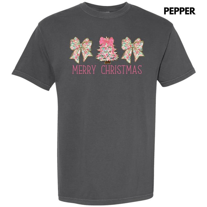 Ditsy Pink Trio Christmas Comfort Colors T-Shirt 'NLB'