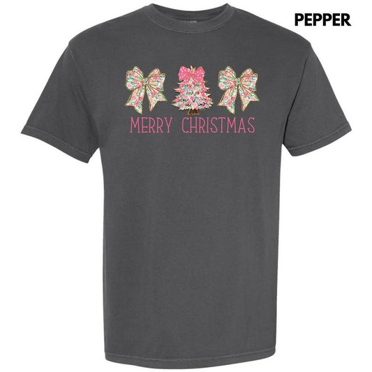 Ditsy Pink Trio Christmas Comfort Colors T-Shirt 'NLB'