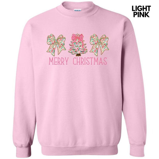 Ditsy Pink Trio Christmas Sweatshirt 'NLB'