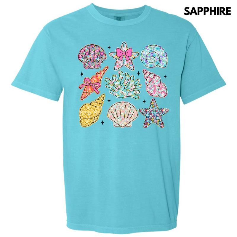 Ditzy Seashell Collage Comfort Colors T-Shirt 'NLB' Hoodie, Sweatshirt | DripVista.com
