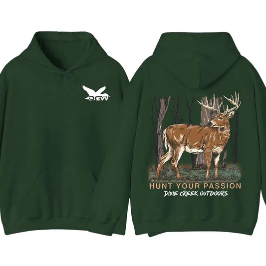 Dixie Creek Outdoors Hoodie - Deer Hunting Design, Camo Country Hoodies, Perfect for Outdoor Enthusiasts, Comfortable and Stylish, Hoodie For Mens