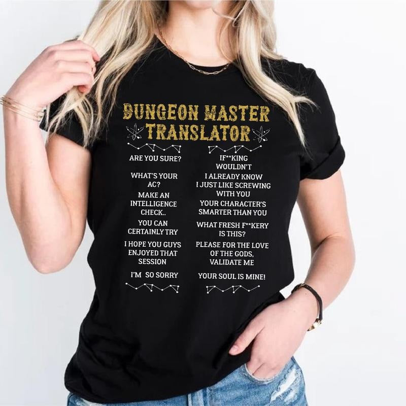 Dnd Shirt,Dungeons And Dragons Shirt,Dungeon Master Translator Shirt,Dungeon Master Shirt,Rpg Game Shirt,Tabletop Games Tee,Role Playing Tee