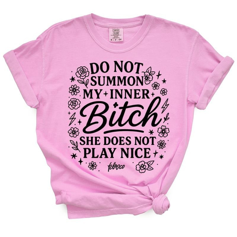 Do Not Summon My Inner Bitch - Casual Summer Top For Moms T-Shirts, Hoodie, Sweatshirt | DripVista.com