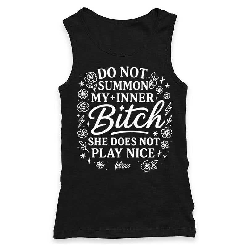 Do Not Summon My Inner Bitch Racerback Tank T-Shirts, Hoodie, Sweatshirt | DripVista.com