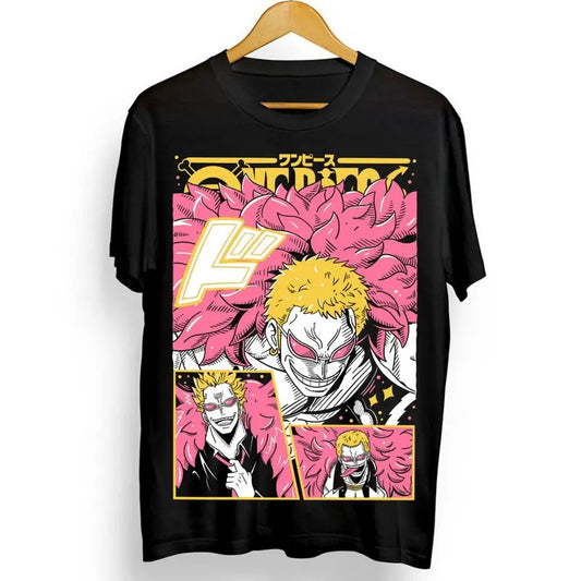 Doflamingo T-shirt One Piece Shirt Anime Manga Pirate Zoro Graphic Tee All Size