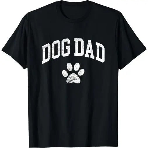 Dog Dad - Distressed Design Style - Funny Dog Paw - Classic T-Shirt Made in USA Hoodie, Sweatshirt | DripVista.com