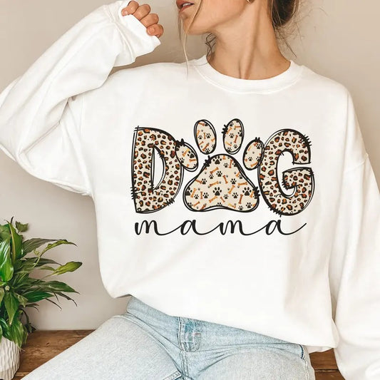 Dog Mama Sweatshirt, Mom Leopard Sweatshirt, Mom Sublimation Sweatshirt, Leopard Mama Sweatshirt, Mother's Day Gift, Gift for dog mama Sweatshirt, Gift For Mom