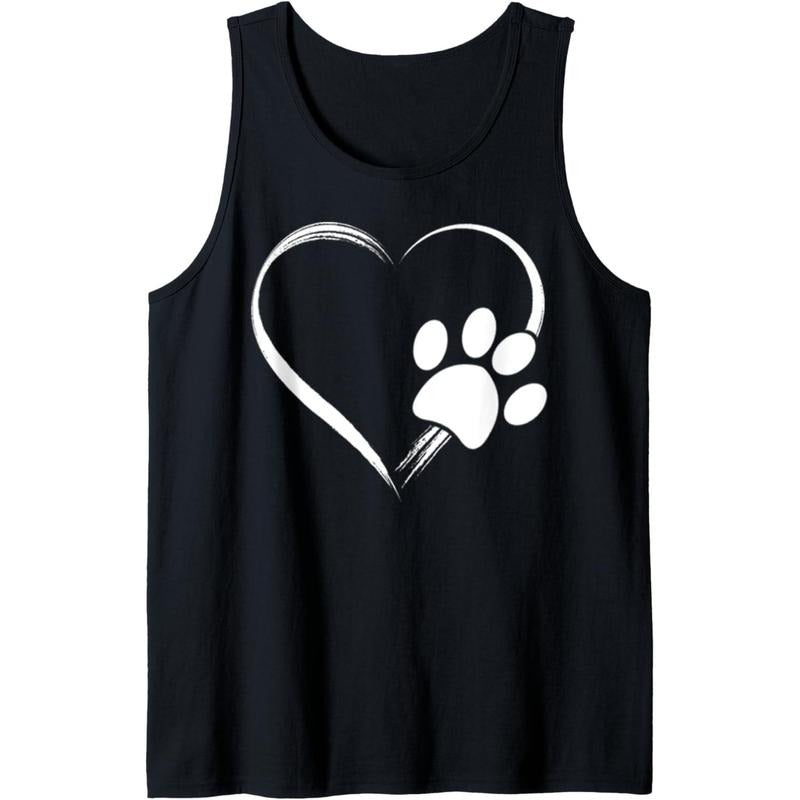 Dog Paw Print Heart T-Shirt - Gift for Mom - Gift for Dad Tank Top MADE IN USA Hoodie, Sweatshirt | DripVista.com