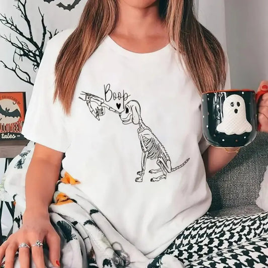 Dog Skeleton Sweatshirt, Funny Dog Shirt, Dog Lover Gifts, Dog Mom Sweatshirt, Spooky Dog Shirt, Skeleton Sweatshirt, 2023 Happy Halloween, Unisex Short Sleeve Tee Shirt, Casual Clothing Womenswear Tops Women