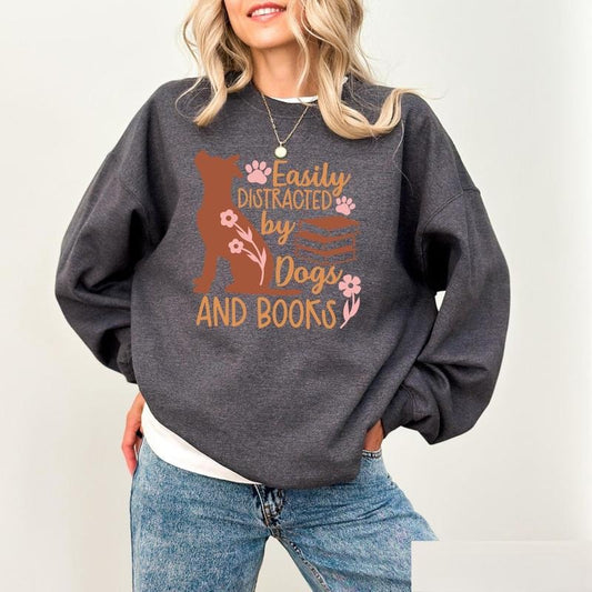 Dogs And Books Hoodie, Read Book Sweatshirt, Bookish Sweater, Reading Hoodie, Book Lover Hoodie, Librarian Gift, Book Lover Gift SLQ37