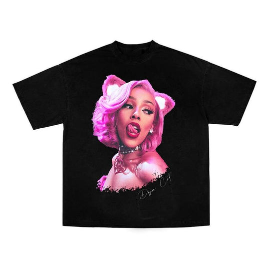 Doj Cat Pink Big Face Tee