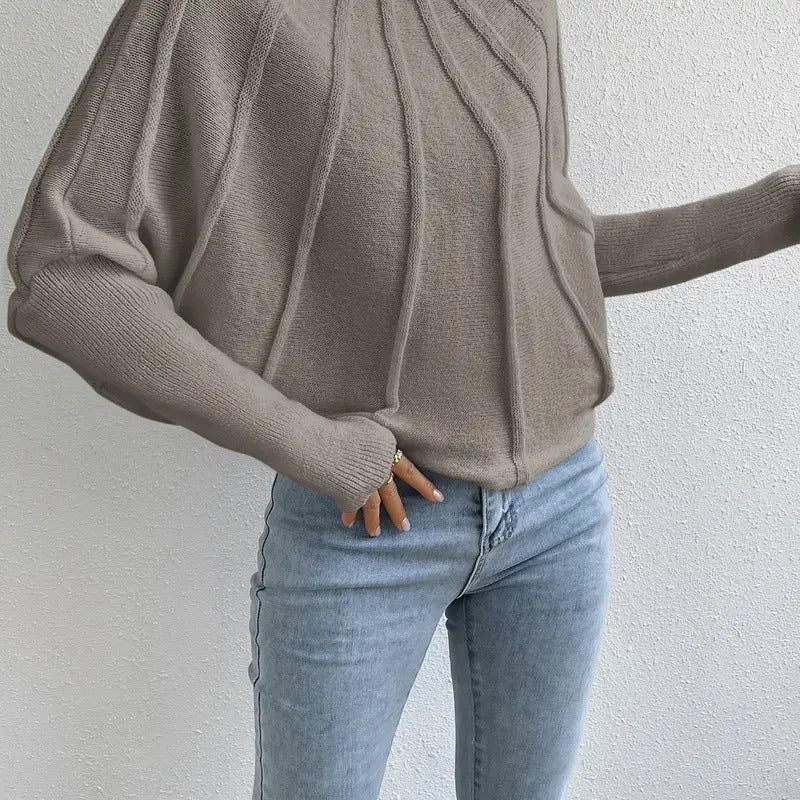 Dolman Long Sleeve Mock Neck Sweater Pullover TopY2K T-Shirts, Hoodie, Sweatshirt | DripVista.com