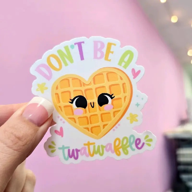 Don't Be A Twatwaffle Waterproof Vinyl Sticker T-Shirts, Hoodie, Sweatshirt | DripVista.com