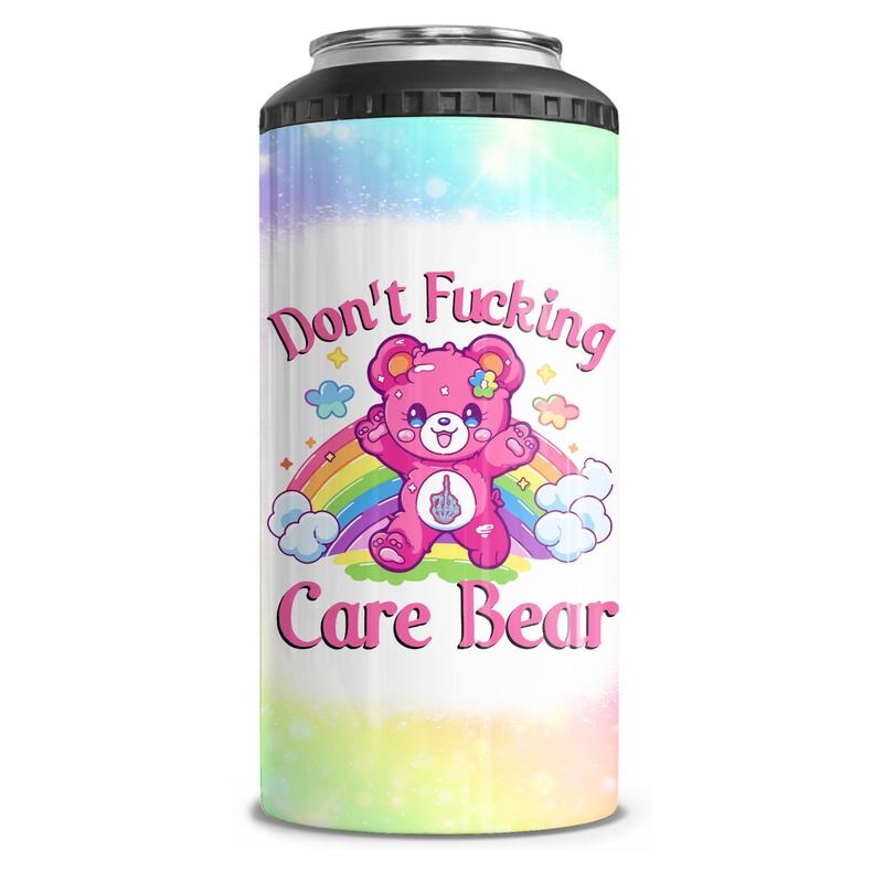 Don't Care Bear 4-in-1 Can Cooler Tumbler Combo T-Shirts, Hoodie, Sweatshirt | DripVista.com