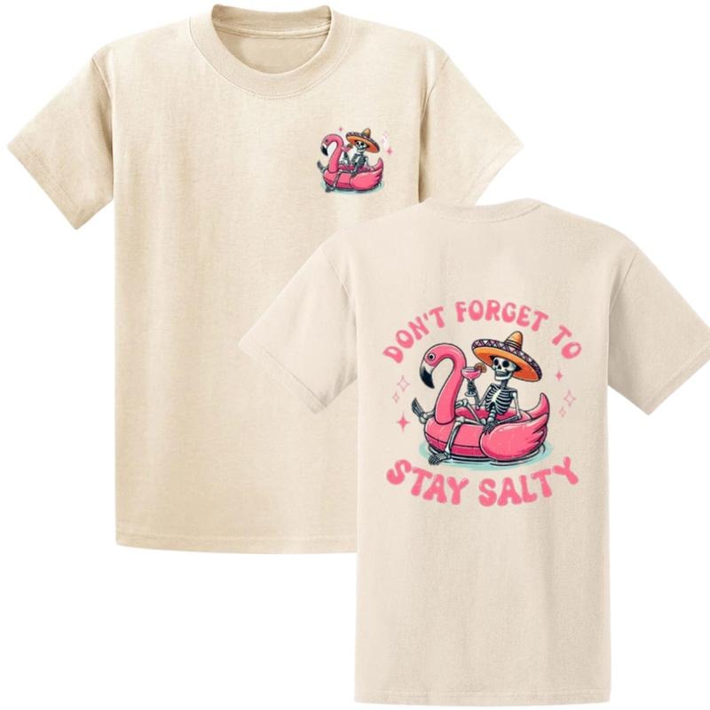 Don't Forget To Stay Salty Shirt, Salty Skeleton Sweatshirt, Two Sided Beach Holiday Hoodie, Funny Skeleton Beach T-shirt, Summer Trip 2024 Tee