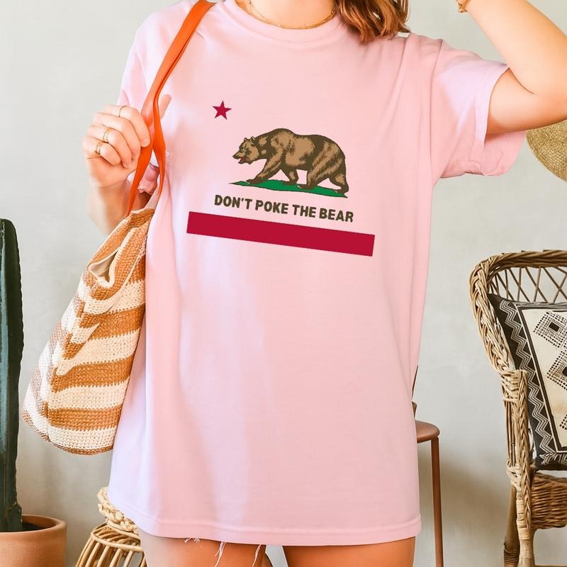 Don't Poke The Bear Shirt,CA State Flag T-Shirt,Anti Trum,Vacation Tee,California Bear Shirt, Family Matching, Gavin...