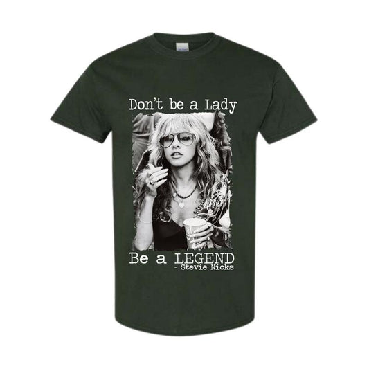 Don't be a lady be a legend 2 Sides Shirt, Stevie Nicks Shirt, Full Color, Full Size