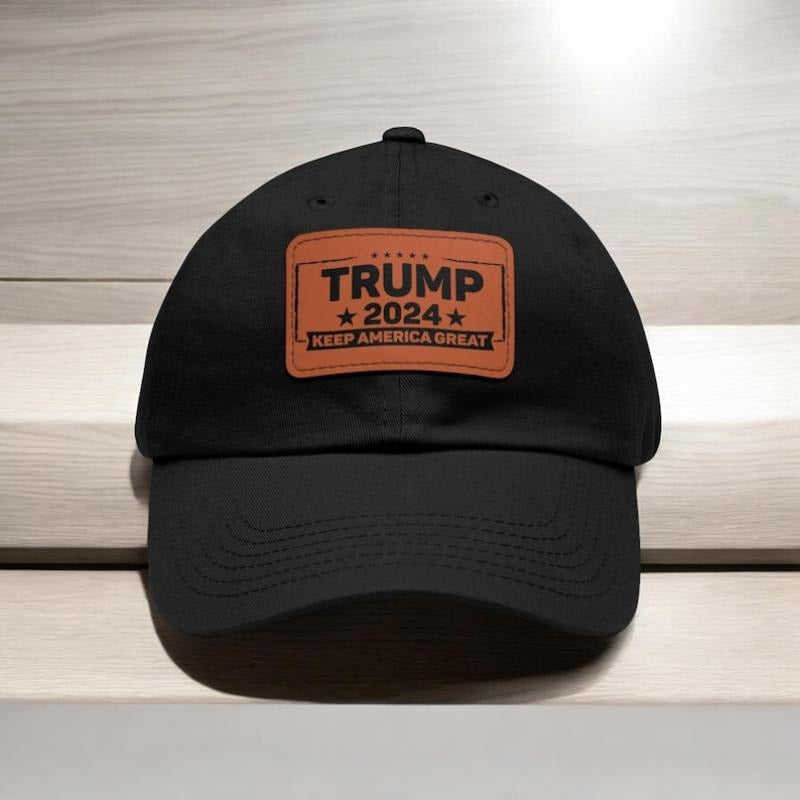 Donald Trump 2024 Hat with Leather Patch, Trump Supporter Merchandise, Trump Hat, MAGA, Vote Republican, Trump Gifts...
