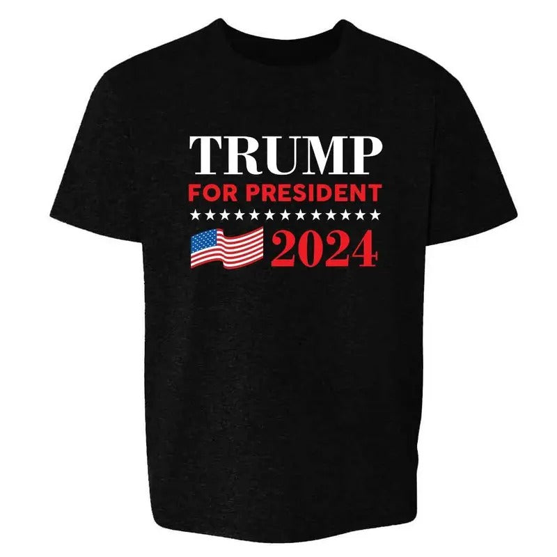 Donald Trump 2024 President Election MAGA 45 Kids & Youth Tee Graphic Tee Tops Underwear Crewneck Menswear T Shirt...