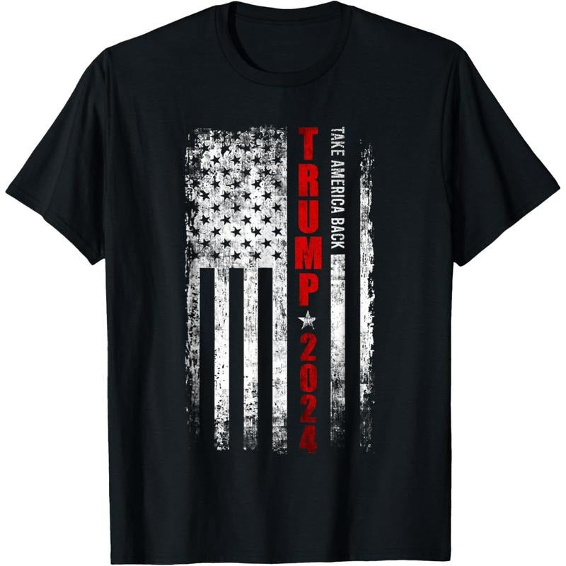 Donald Trump 2024 Take America Back American Flag Patriotic T-Shirt made in usa Hoodie, Sweatshirt | DripVista.com