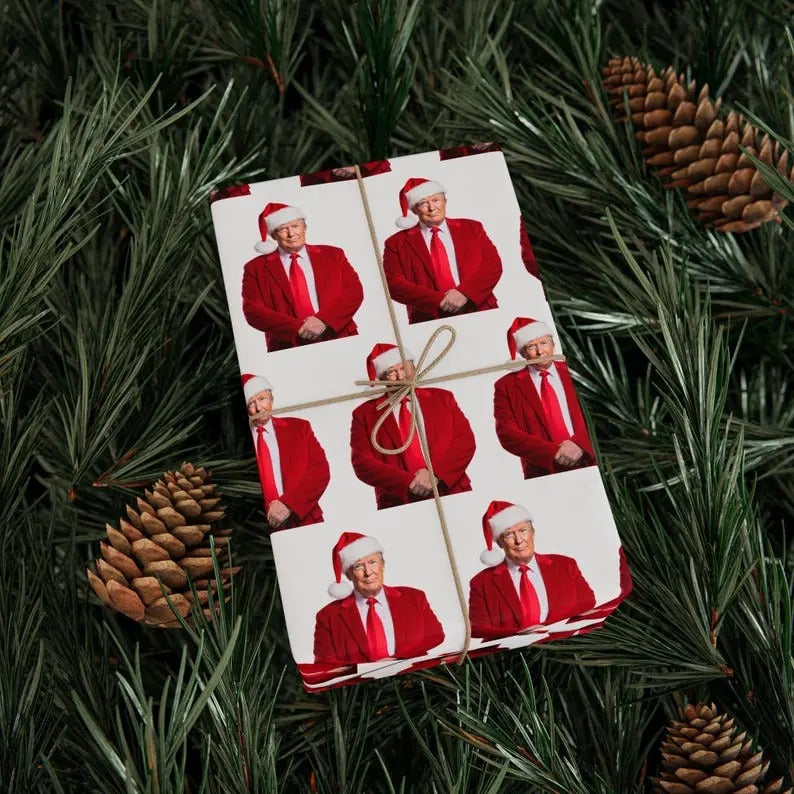 Donald Trump Gift Wrapping Paper Christmas Trump 2024 MAGA Trump Christmas T-Shirts, Hoodie, Sweatshirt | DripVista.com
