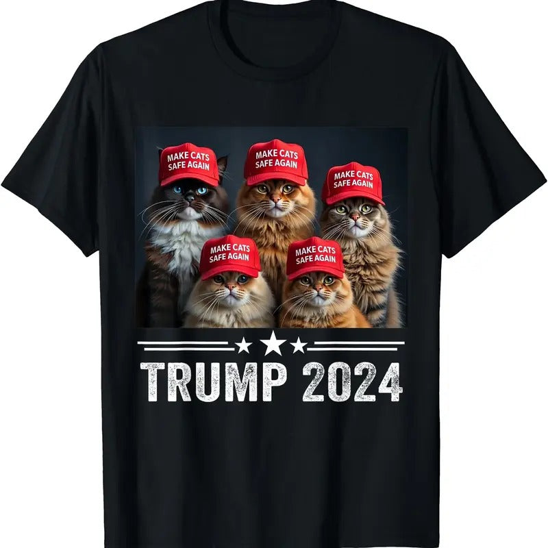Donald Trump Make Cats Safe Again Red Hat 2024, Debate T-Shirt | Unisex Cotton Tee Gift | Full Size Hoodie, Sweatshirt