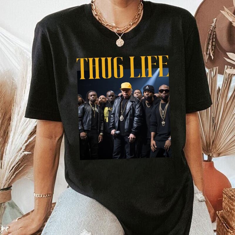 Donald Trump Thug Life Shirt, Trump Streetgang Shirt, Viral Trump Thug Life Shirt Hoodie, Sweatshirt | DripVista.com